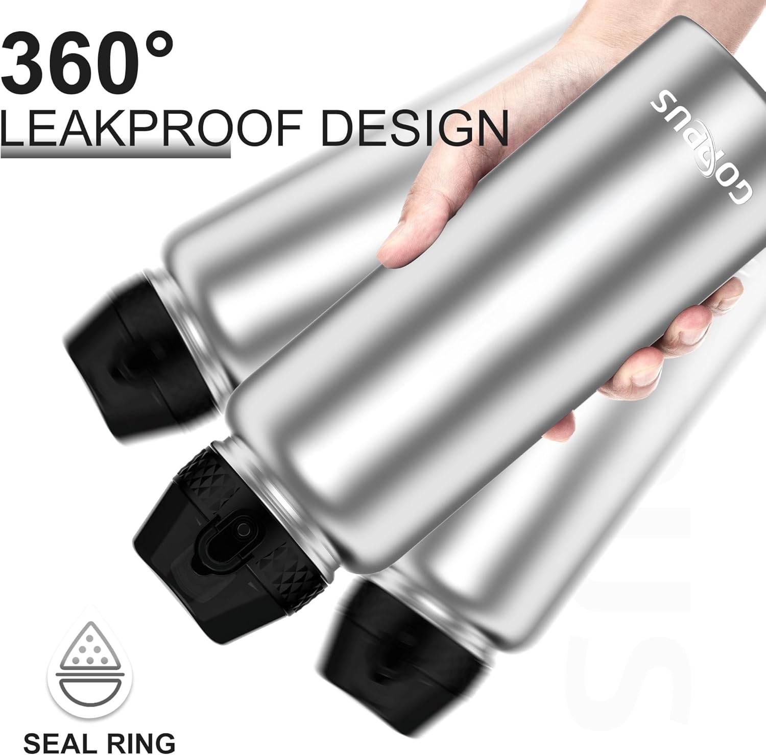 Thumbnail 2 de GOPPUS 1.2L Stainless Water Bottle with Straw – Dual‑Walled, Leakproof & Strap