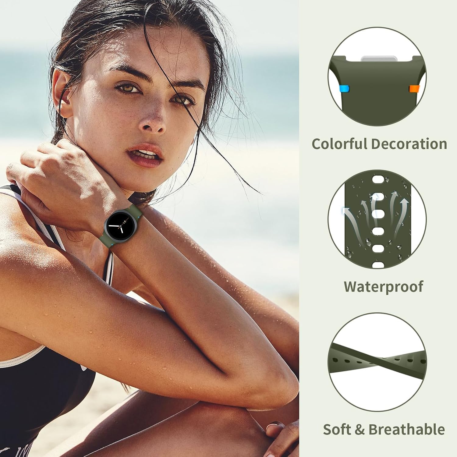 Thumbnail 3 de Samsung Galaxy Watch 8 compatible silicone strap 3-pack