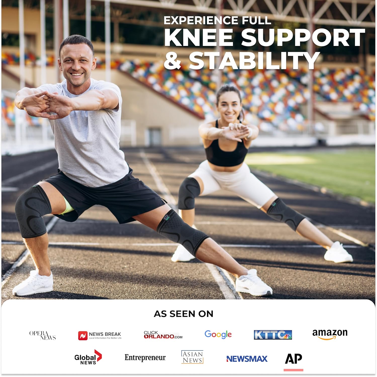 Detalle de Modvel Compression Knee Sleeves (2-Pack) for Running Pain Relief – Unisex