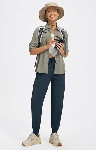 Detalle de Libin Pantaloni Trekking Donna Cargo Jogger Estivi 27" Blu Navy M