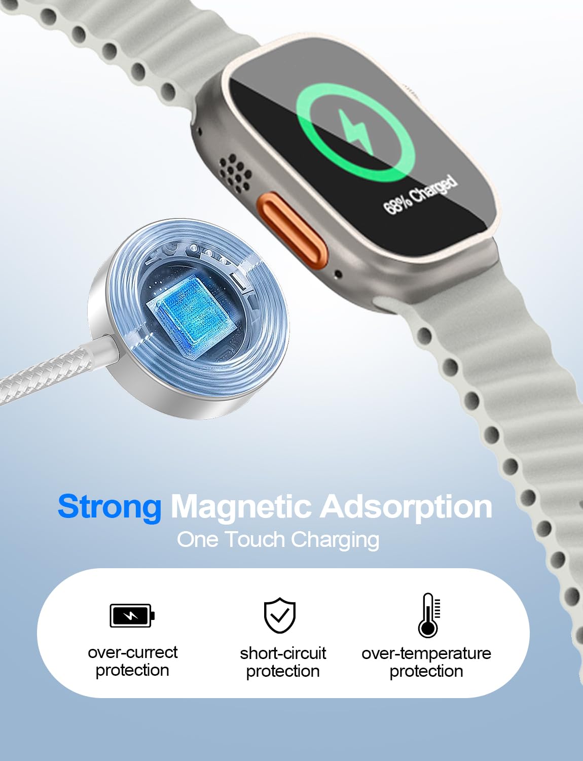 Detalle de Travel Essentials 4-in-2 Multi Charging Cable (USB A & Type-C) for Apple Watch, iPhone, Samsung