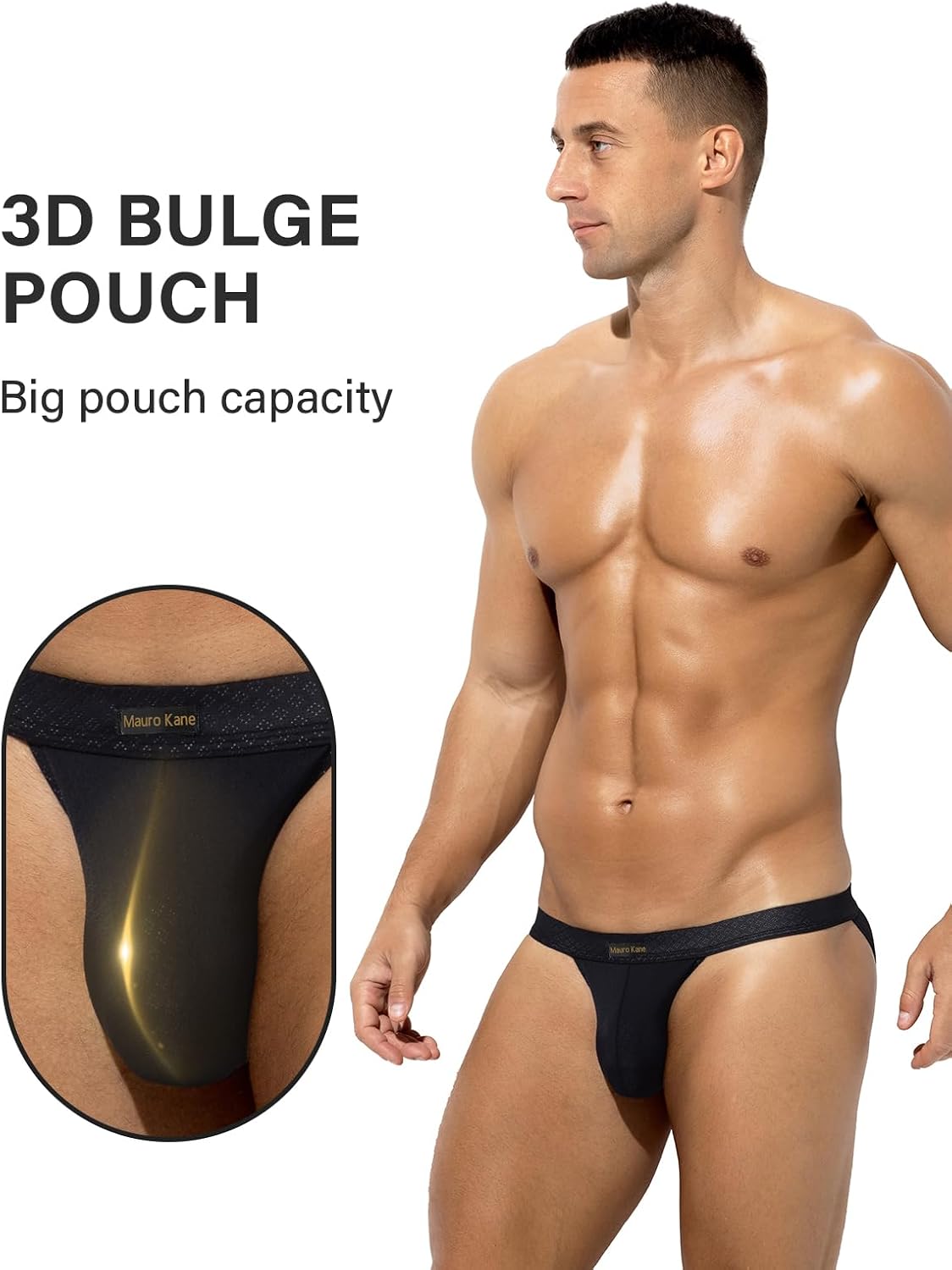 Detalle de Mauro Kane Mens Sexy Briefs - Soft Lightweight Low Rise with 3D Pouch (3 Pack)