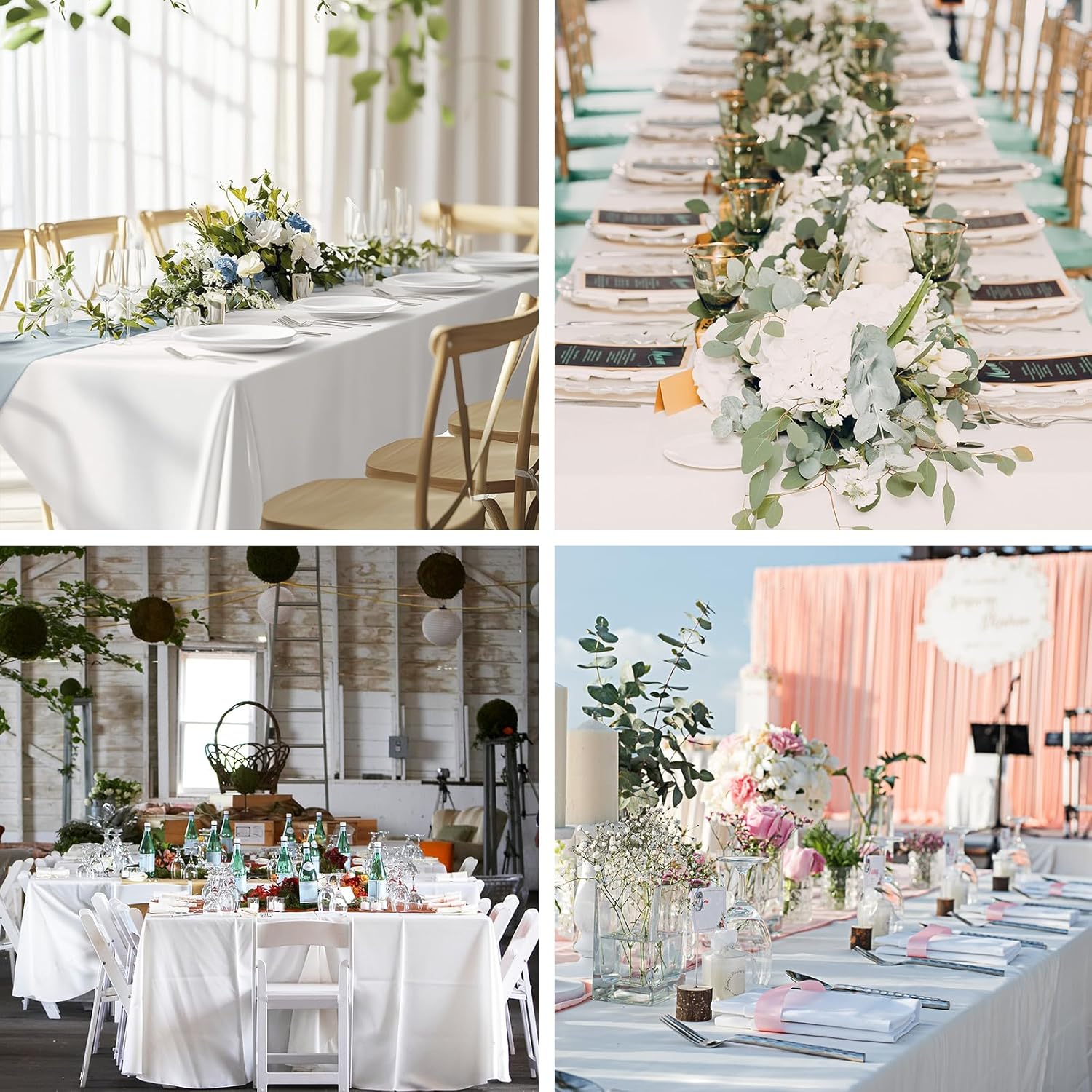 Thumbnail 6 de Fixwal 90x156 White Table Cloth