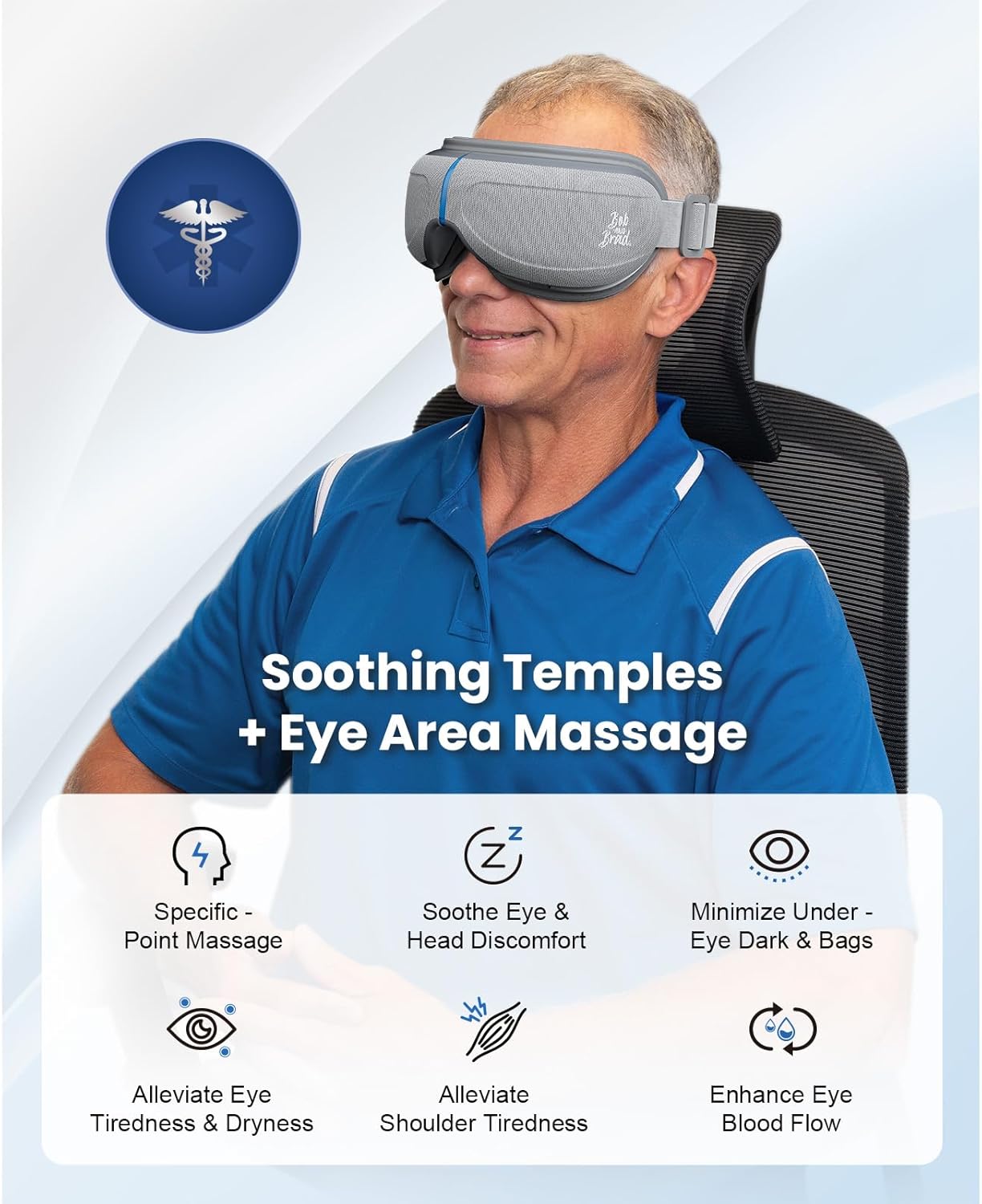Thumbnail 4 de BOB AND BRAD Eye Massager with Heat and Cooling — EyeOasis 2 for Dry Eyes, Migraine Relief, and Sleep Support