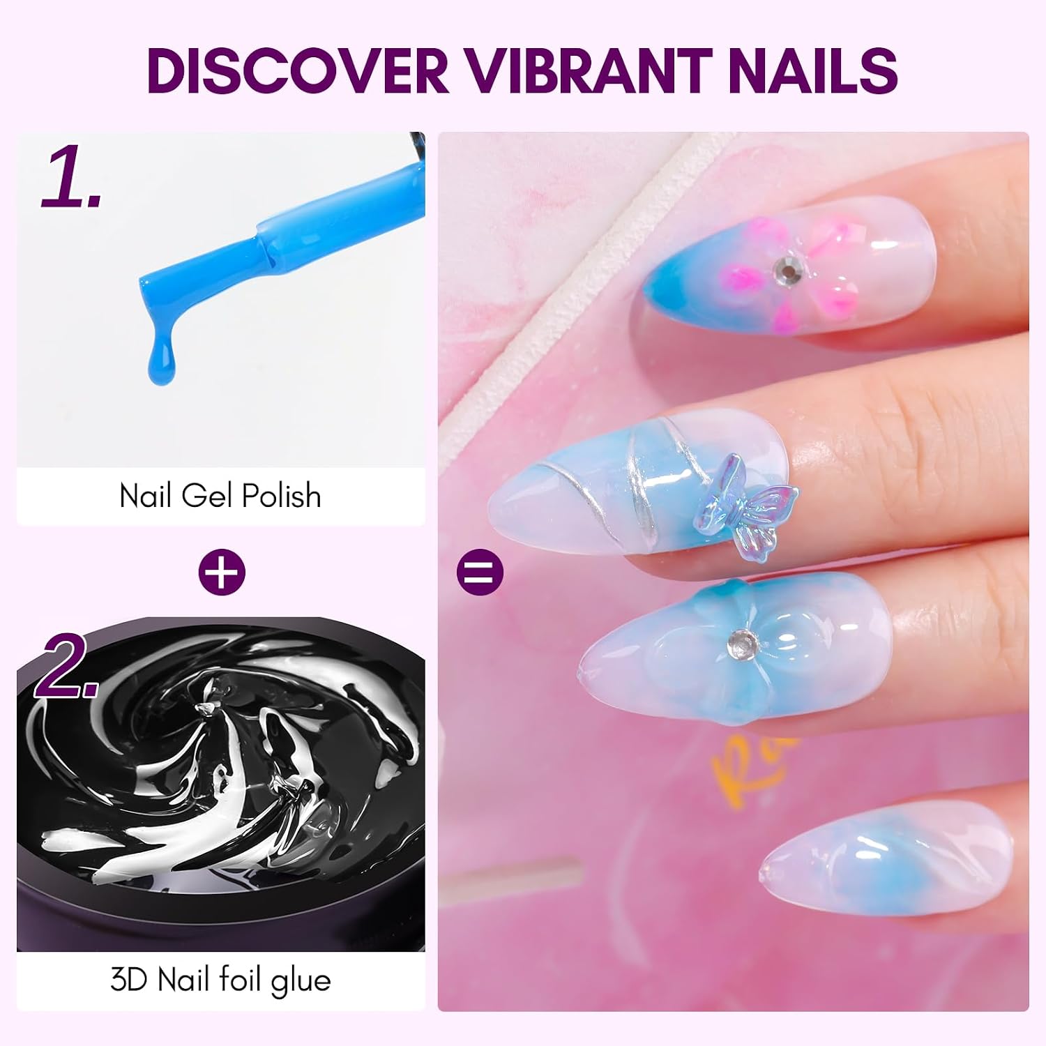 Thumbnail 6 de Makartt 3D Nail Gel Art Foil Kleber – 8 g Transferfolie 3-in-1 für Nail Art
