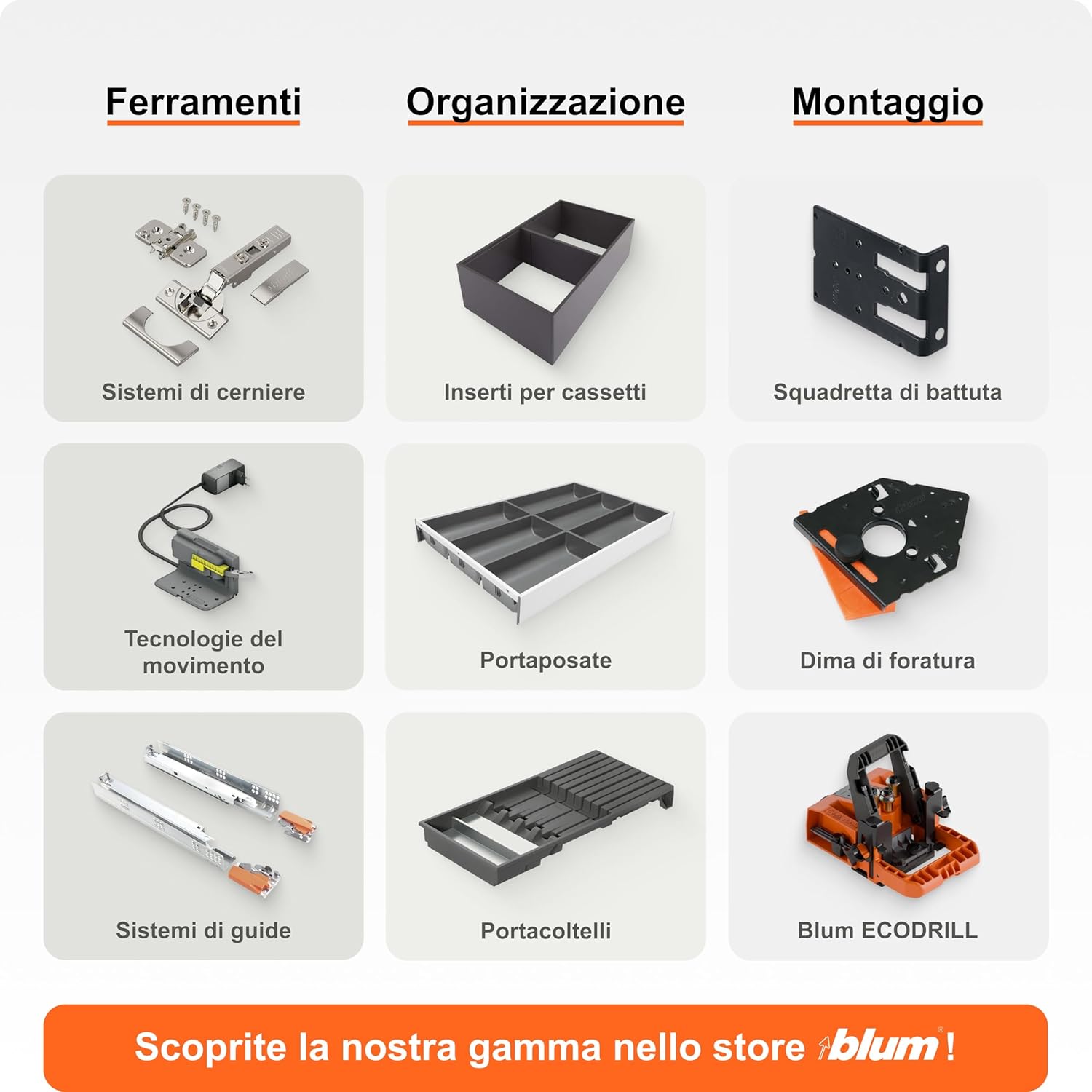 Thumbnail 6 de Blum 7101909 Dima per trapano Blumotion/Tip-On 970A (arancione) per il montaggio professionale