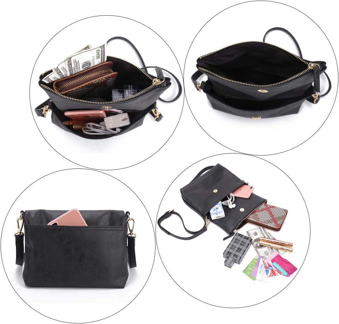 Detalle de Gladdon Small Crossbody Bag for Women with Detachable Strap – Vegan PU Leather Purse