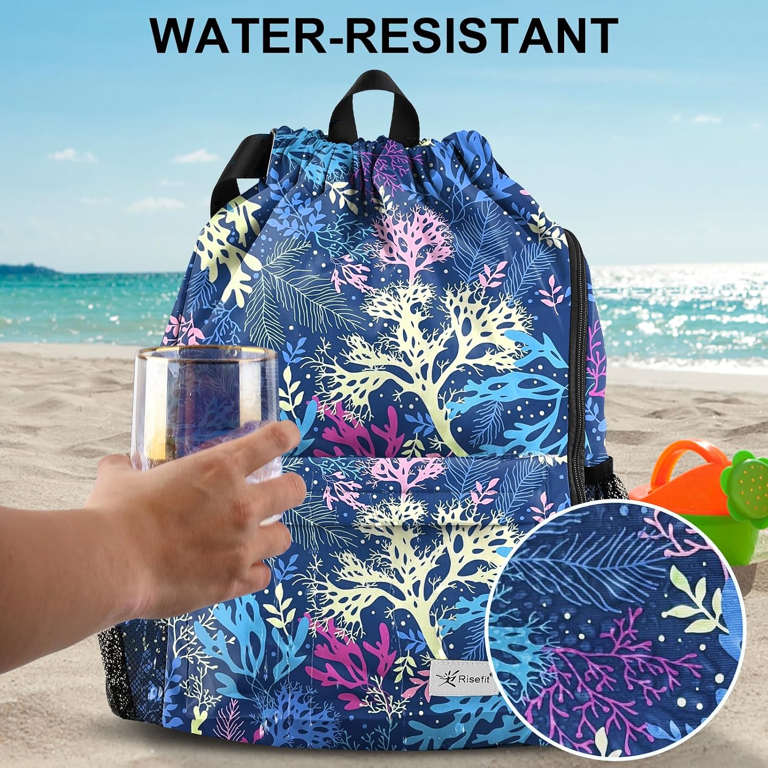 Thumbnail 6 de Risefit Waterproof Swimming Bags drawstring gym bag for adults with multiple pockets