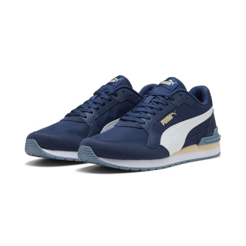 Detalle de PUMA Sneaker Unisex St Runner V4 NL: stile sportivo e comfort con tomaia in nylon e detailing in pelle scamosciata