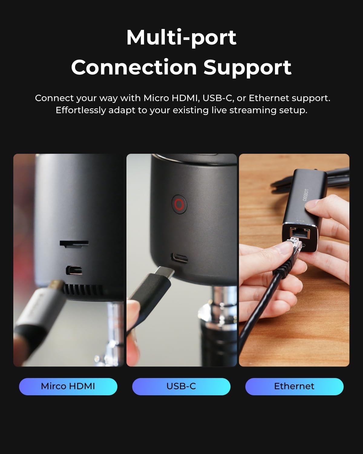 Thumbnail 6 de OBSBOT Tail Air 4K NDI Streaming Camera with AI Tracking for YouTube