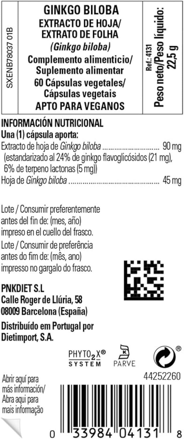 Detalle de Solgar | Ginkgo Biloba Extracto 60 Cápsulas