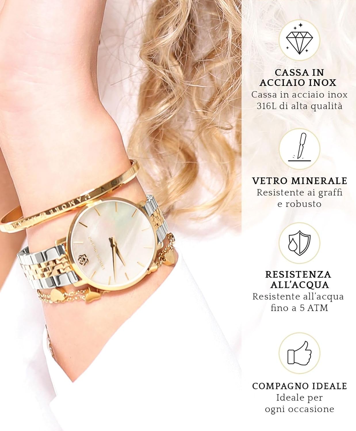 Thumbnail 3 de L'AMORE MILANO: Orologio da donna in scatola, 36 mm, impermeabile 5 ATM – Regalo elegante con cassa regalo