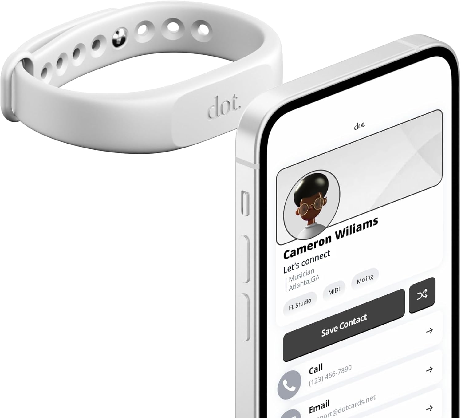 Thumbnail 2 de dot. Band - Digital Business Card Wristband (Sand)