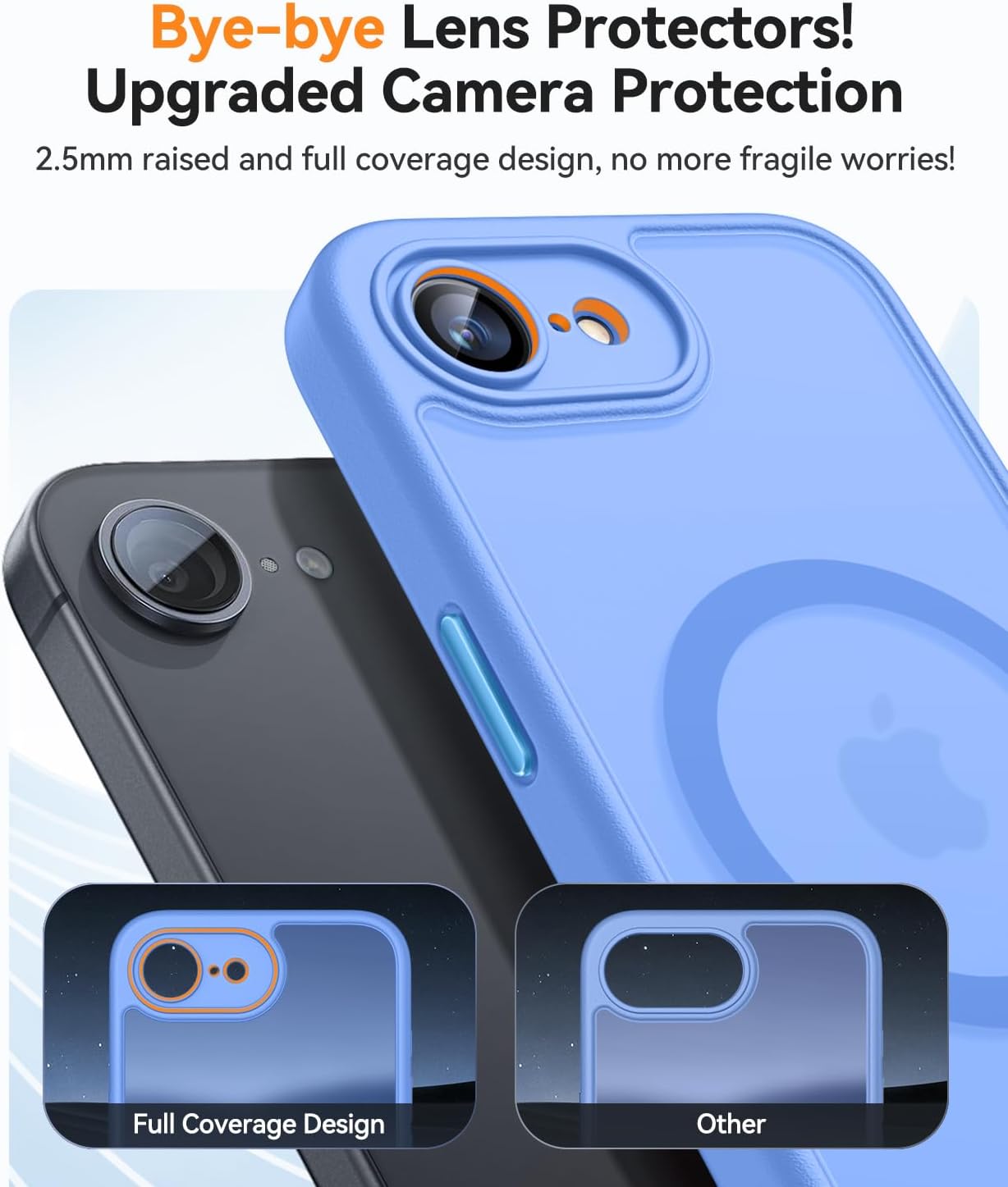 Detalle de CANSHN iPhone 16e Case with MagSafe, Translucent Light Blue