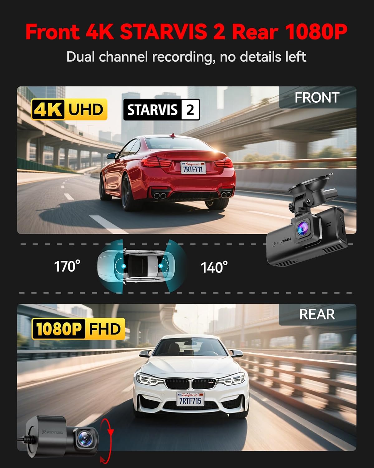 Thumbnail 1 de REDTIGER F7N Touch 4K Dash Cam