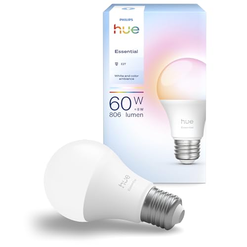 Detalle de Philips Hue Essential Smart A60 LED Bulb (E27, B22) — 1 Pack
