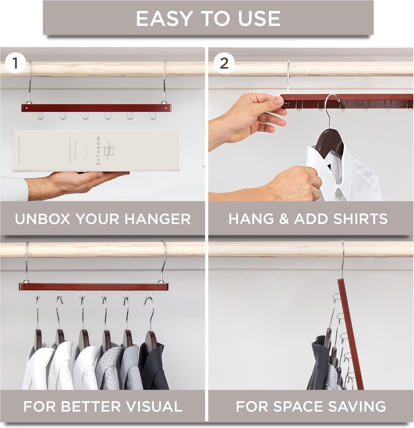Thumbnail 6 de MORALVE Space-Saving Hanger Organizer, 6-Tier