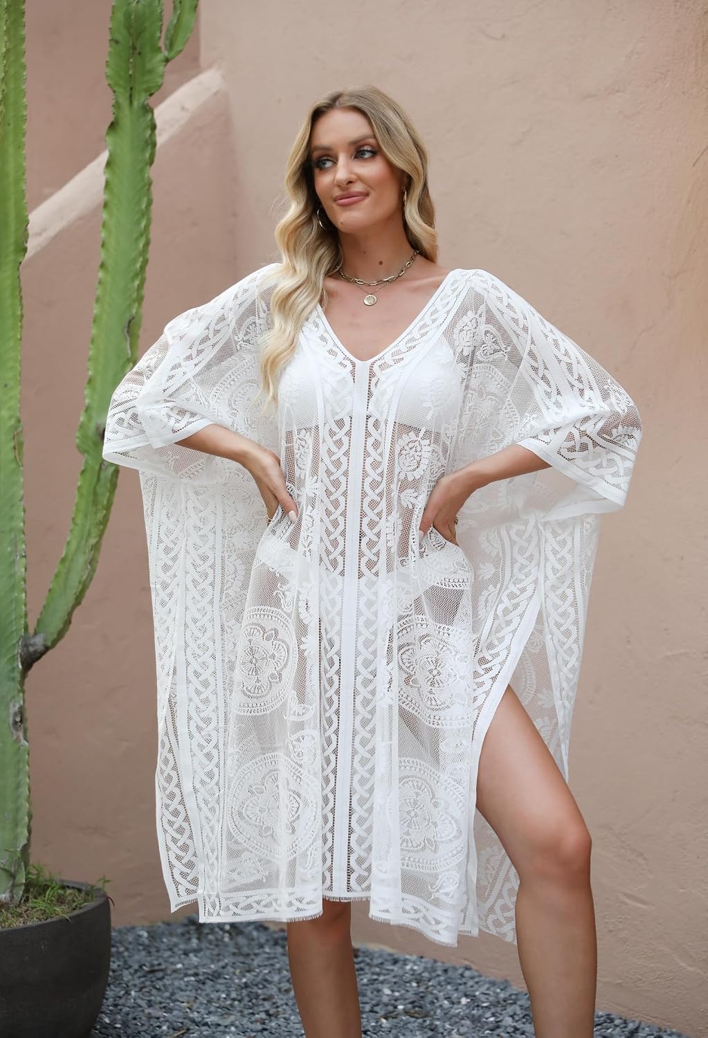 Detalle de Colornival Sexy Elegant Lace Beach Cover Up for Women