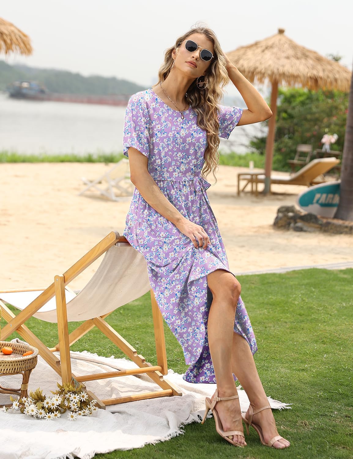 Detalle de YESNO EJF Bohemian Floral Maxi Dress