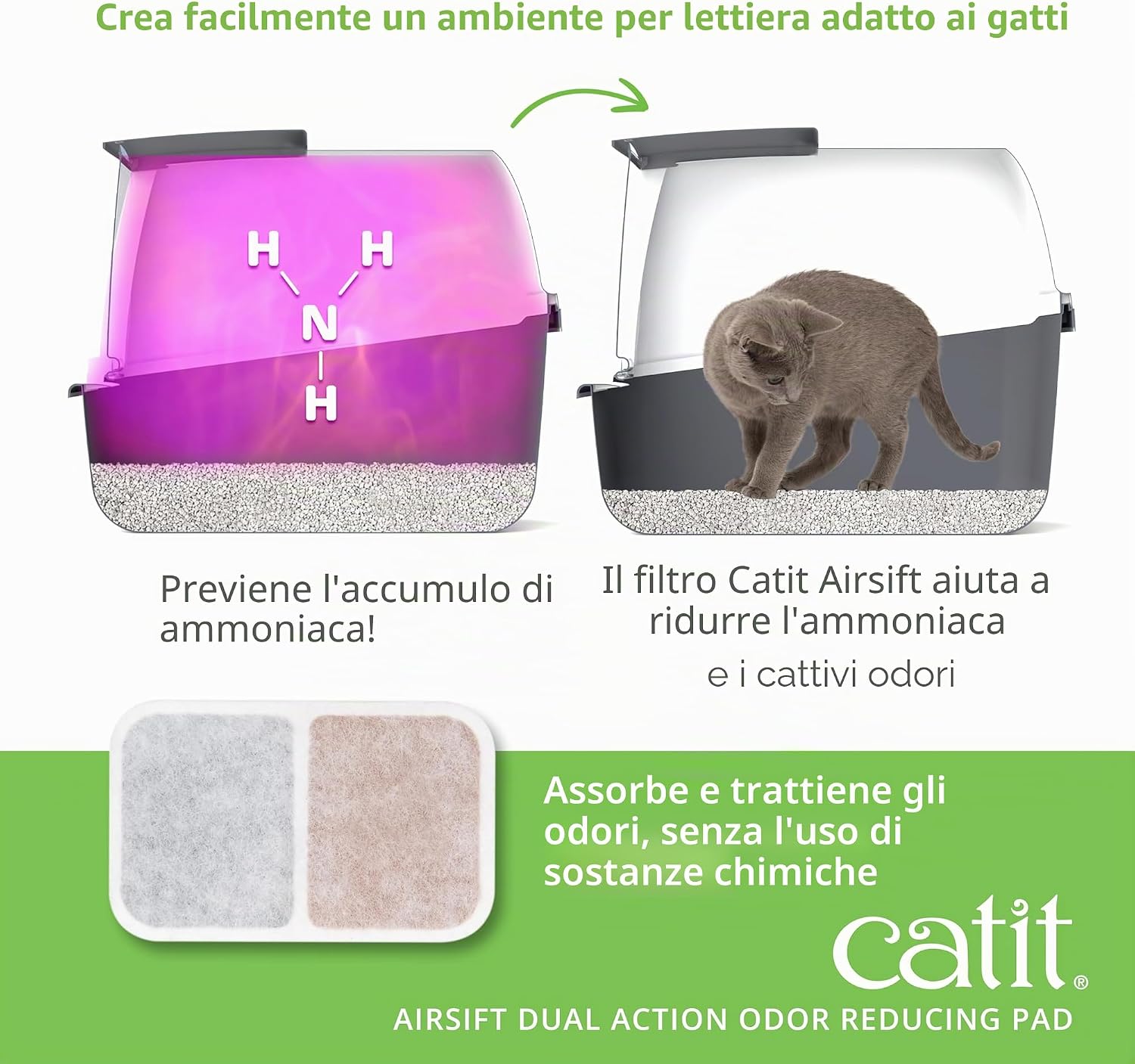 Detalle de Catit AiRSiFT - Confezione da 6 pastiglie antiodore per lettiera