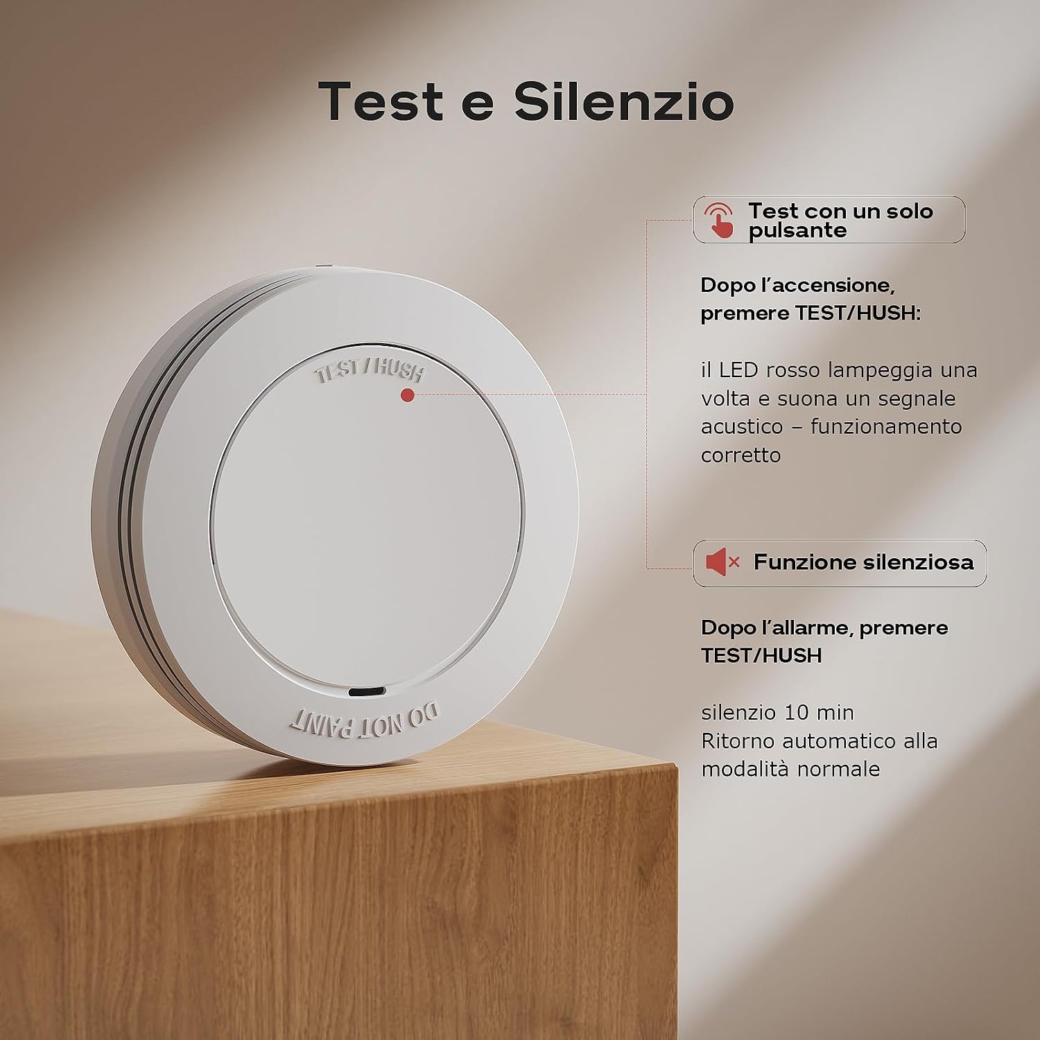 Thumbnail 6 de Safeliveo Rilevatore di Fumo con Batteria 10 Anni – Allarme 85 dB, senza LED lampeggiante, confezione da 5