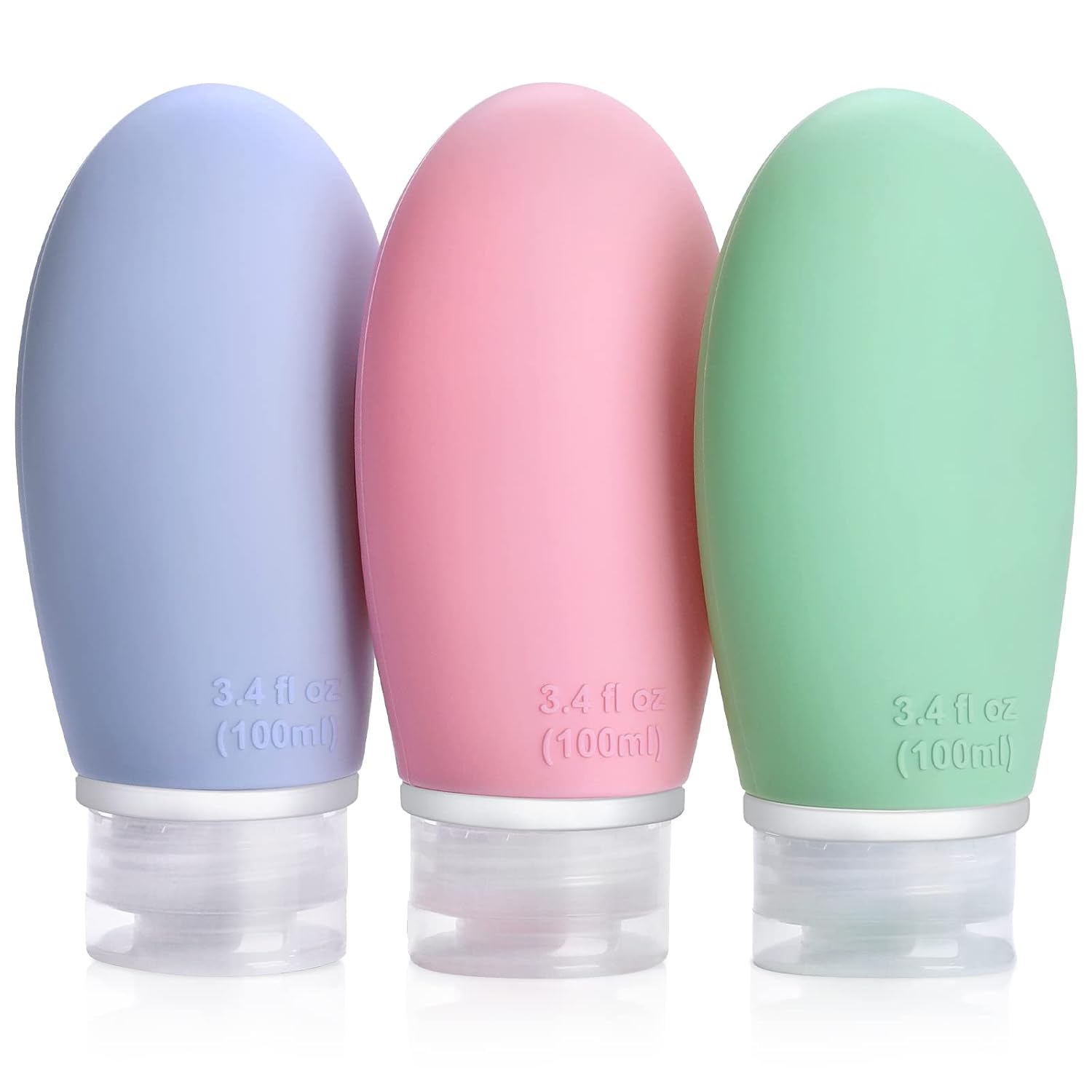 Detalle de Opret 100ml Silikon Reiseflaschen Set, 3 Stück – Auslaufsicher, BPA-frei, TSA-geprüft