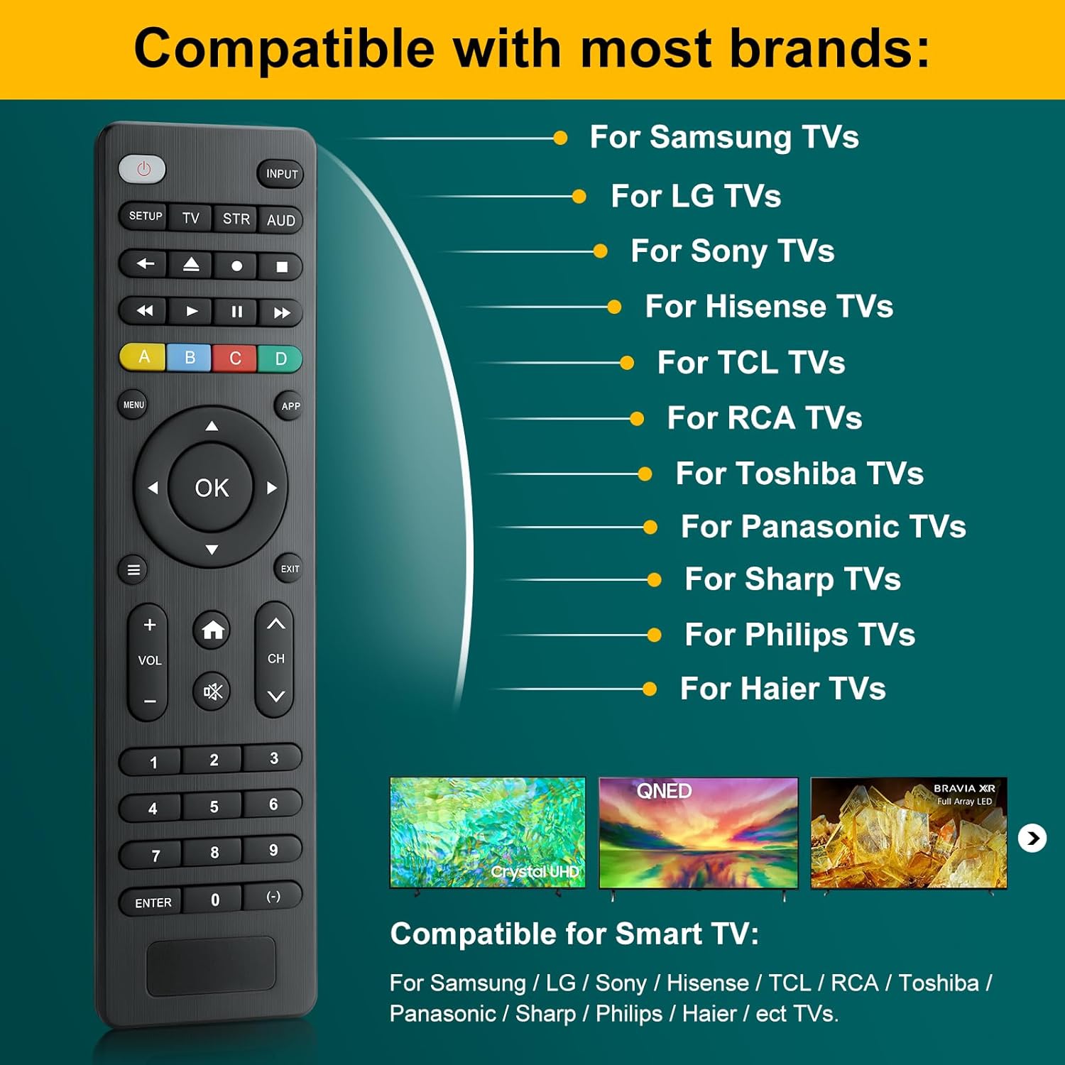 Thumbnail 1 de Télécommande universelle TV pour Samsung, LG, Sony, TCL, Hisense et plus