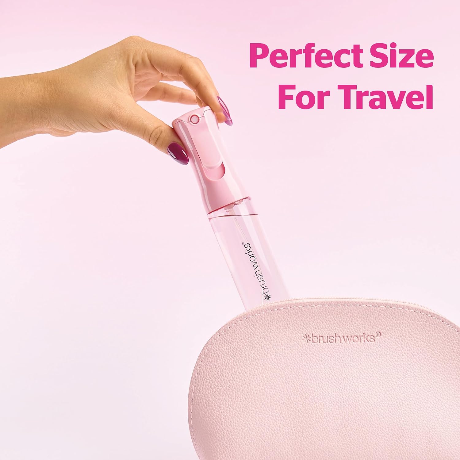 Detalle 2 de Brushworks Fine Mist Mini Spray Bottle, 80 ml Refillable Pink Sprayer