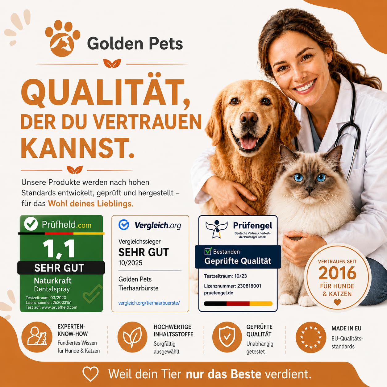 Thumbnail 6 de Bambus Kombi Hundebürste Glätten mittellang 🐾