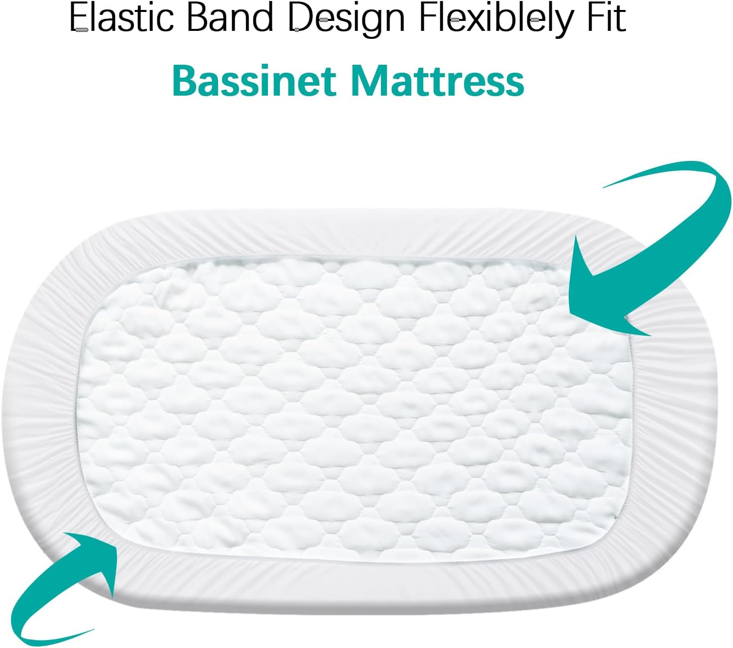 Detalle de Biloban Bassinet Mattress Protector, 20 x 33-Inch Waterproof 2-Pack
