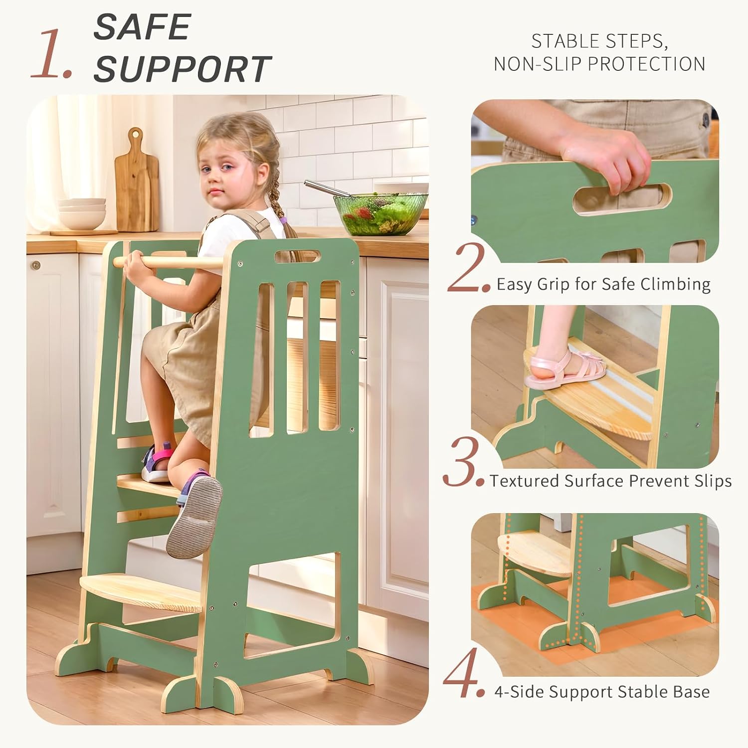 Detalle de WINGYZ Toddler Tower in Natural Wood