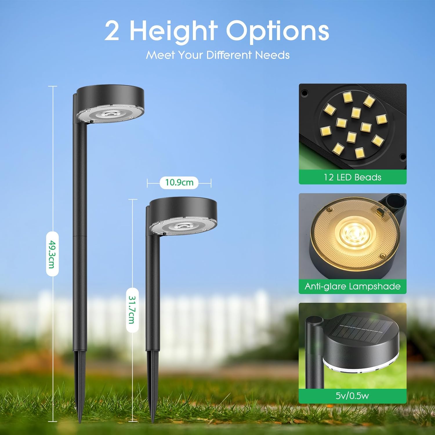 Thumbnail 3 de BUCASA Solarlampen für Außen Garten (6er-Set) mit 3000K warmweißem LED-Licht, IP65