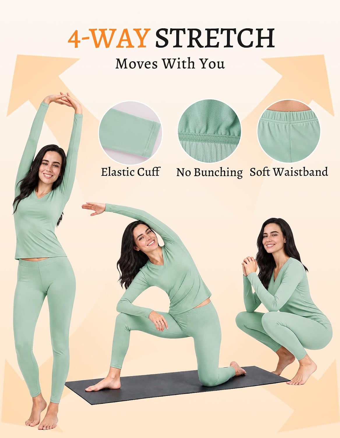 Detalle de YADIFEN Women's Thermal Underwear Set