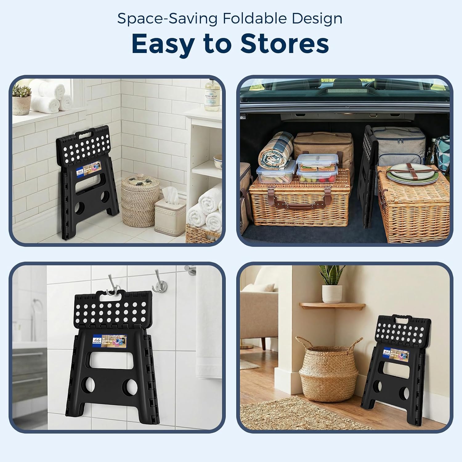 Thumbnail 6 de ACKO Folding Step Stool 13 Inch (Up to 300 lbs) — Sturdy, Collapsible, Non-Slip Step Stool with Handle
