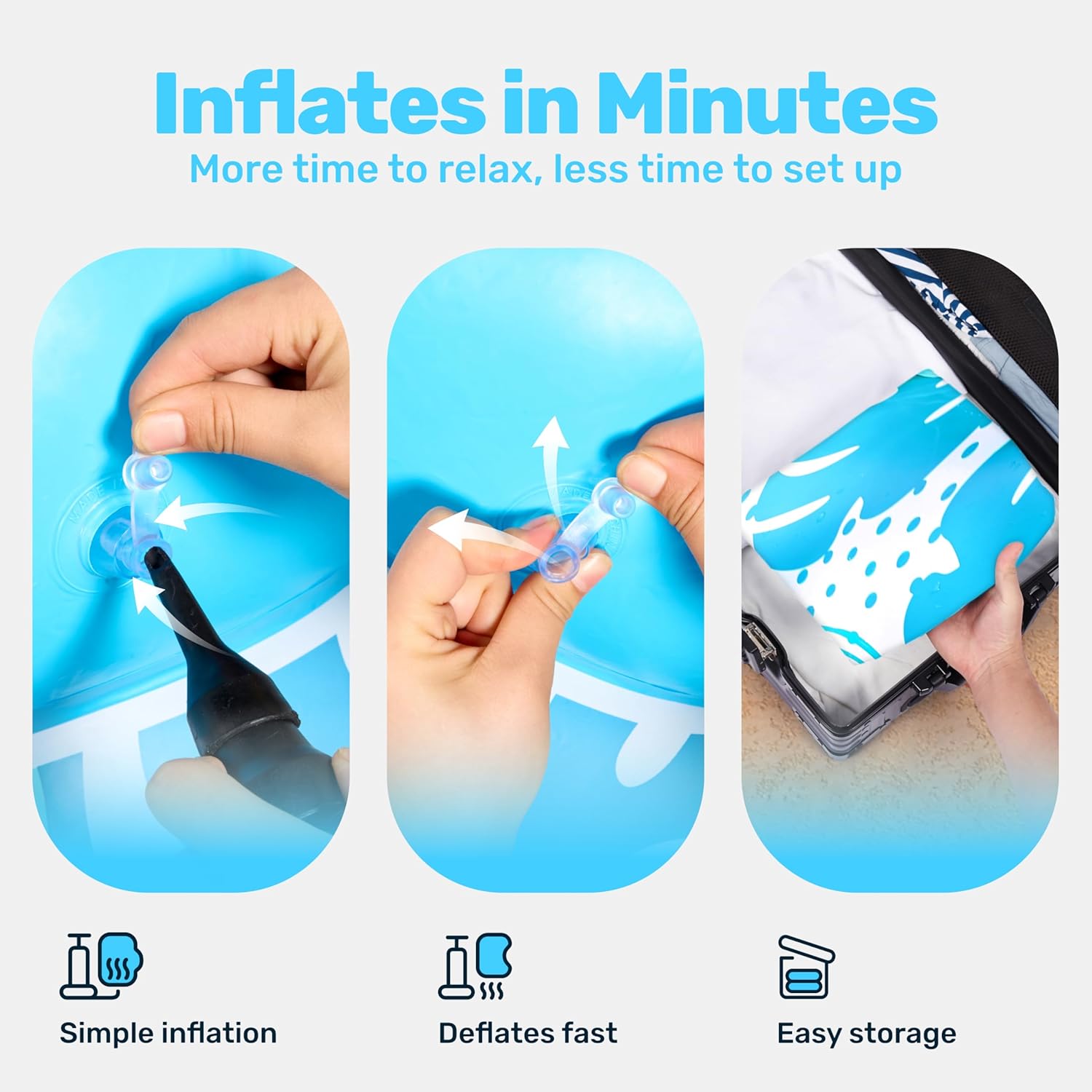 Thumbnail 5 de SLOOSH Inflatable Pool Float Chairs for Adults (2-Pack) with Cup Holders, X-Large