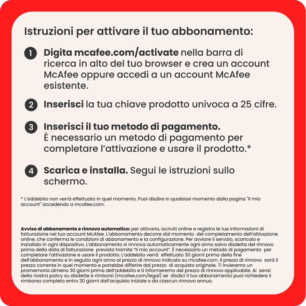 Detalle de McAfee Total Protection – 10 Dispositivi 2026, 15 mesi | Sicurezza completa per PC, Mac e mobile