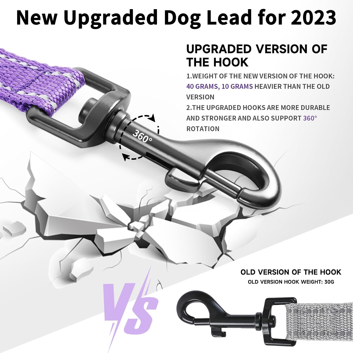 Detalle de COMSLE Long Leads for Dog Training (3m–20m) extra long nylon dog lead with rotating buckle