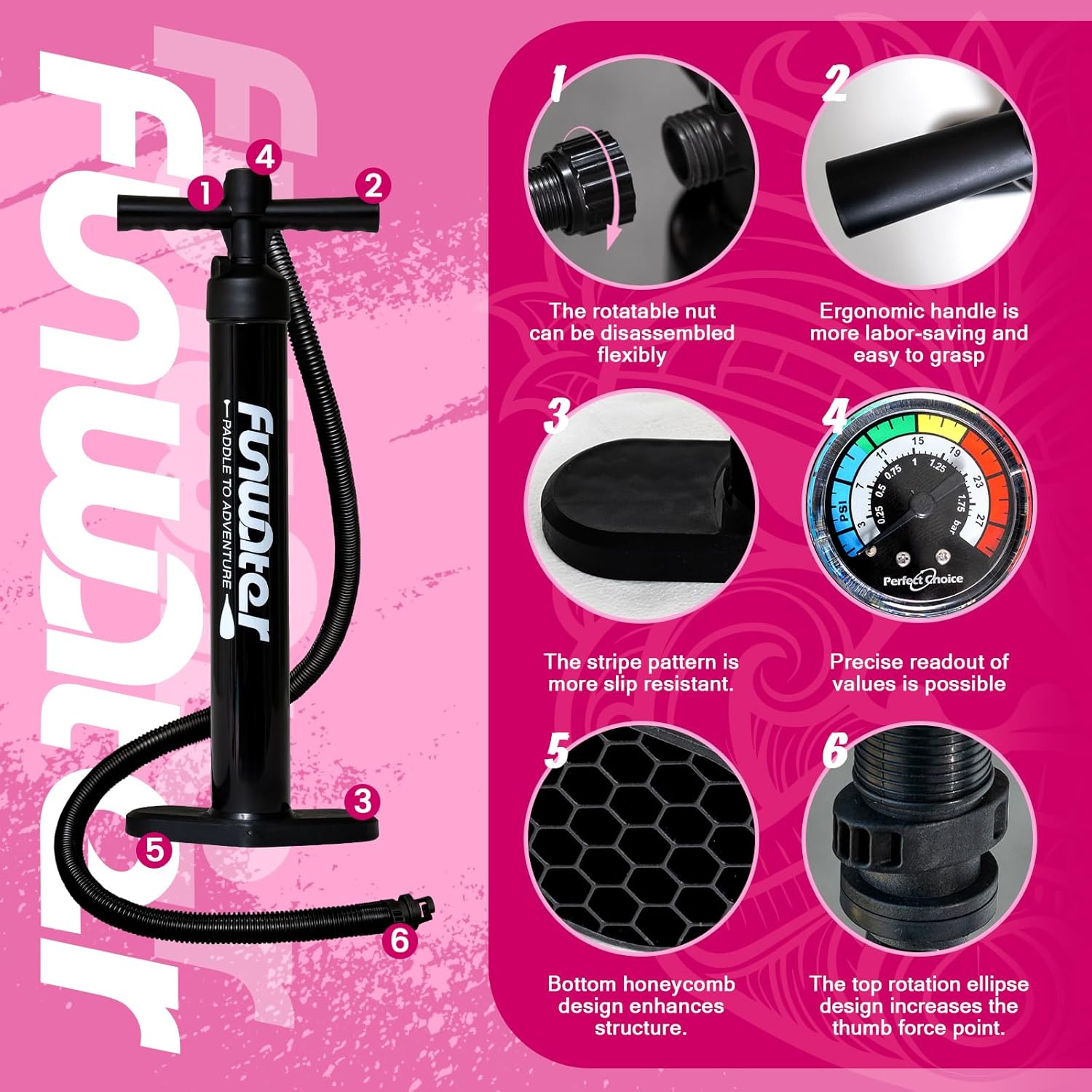 Thumbnail 6 de FunWater Inflatable Ultra-Light Stand Up Paddle Board with Non-Slip Deck & Premium SUP Accessories