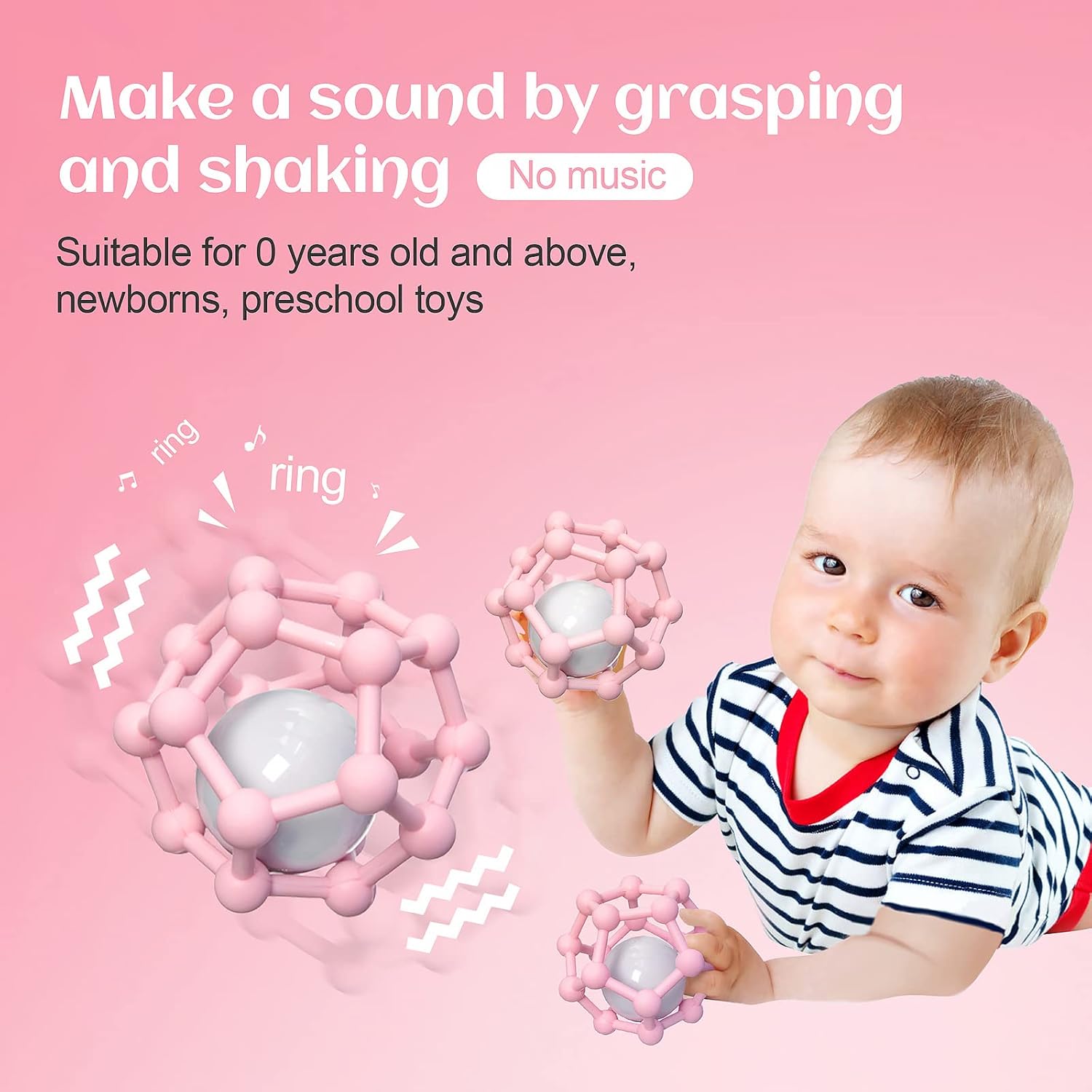 Detalle de MCGMITT Balle Sensorielle Bébé en Silicone – Hochet de Dentition Souple 0–12 mois