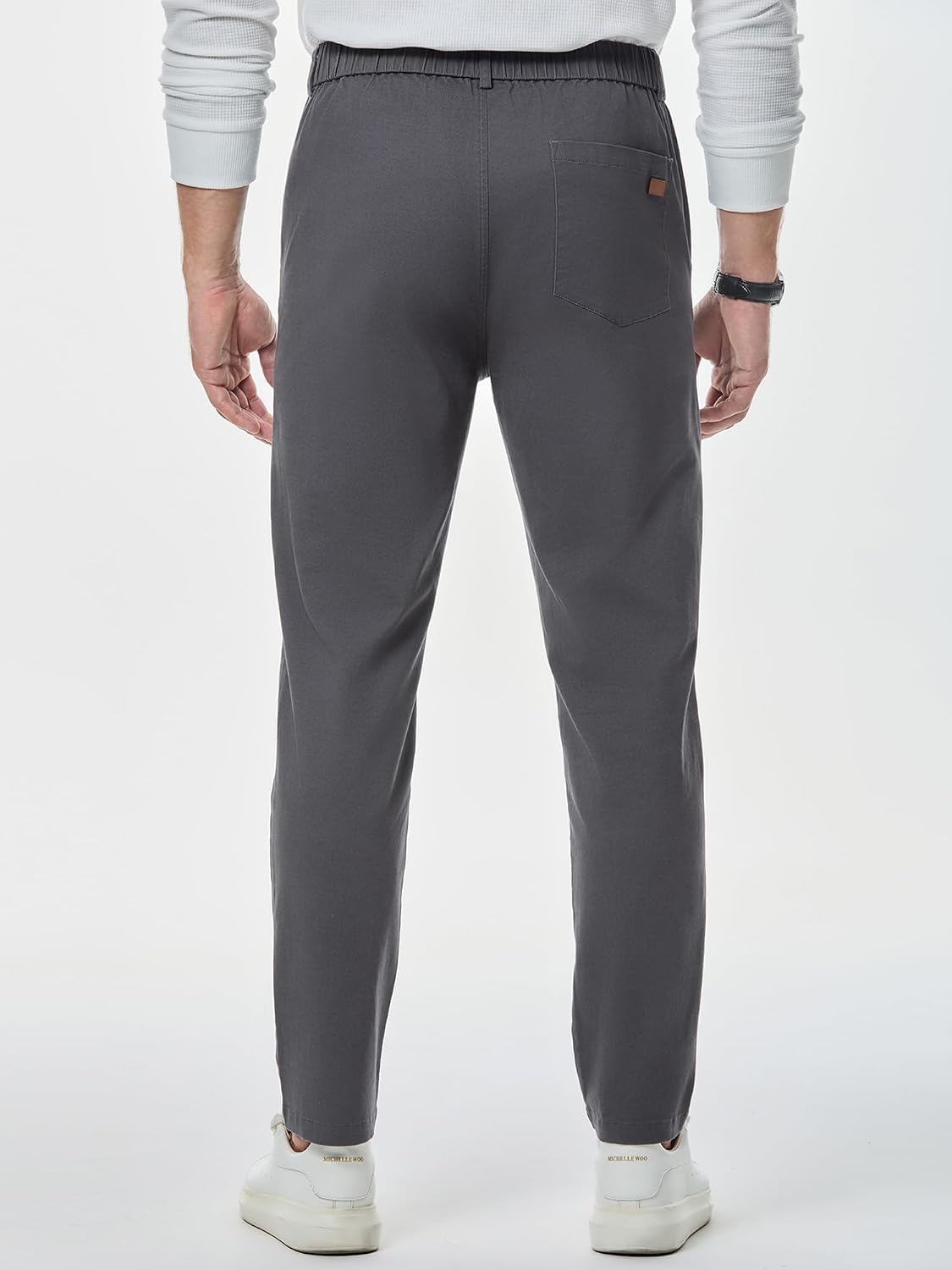 Detalle de JMIERR Herren Baumwolle Chino Stretch Cargohose mit elastischem Bund und Taschen