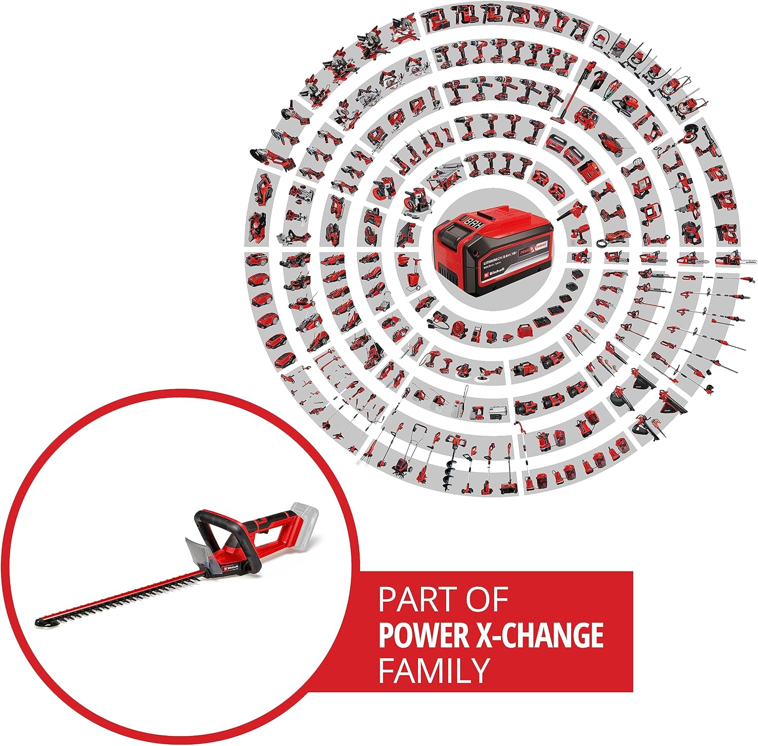 Thumbnail 1 de Einhell 18V Power X-Change Cordless Hedge Trimmer 50cm (GE-CH 18/50 Li) – a practical choice for tidy hedges
