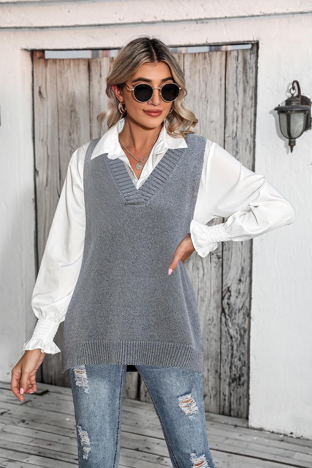 Detalle de Zeagoo V-Neck Sweater Vest