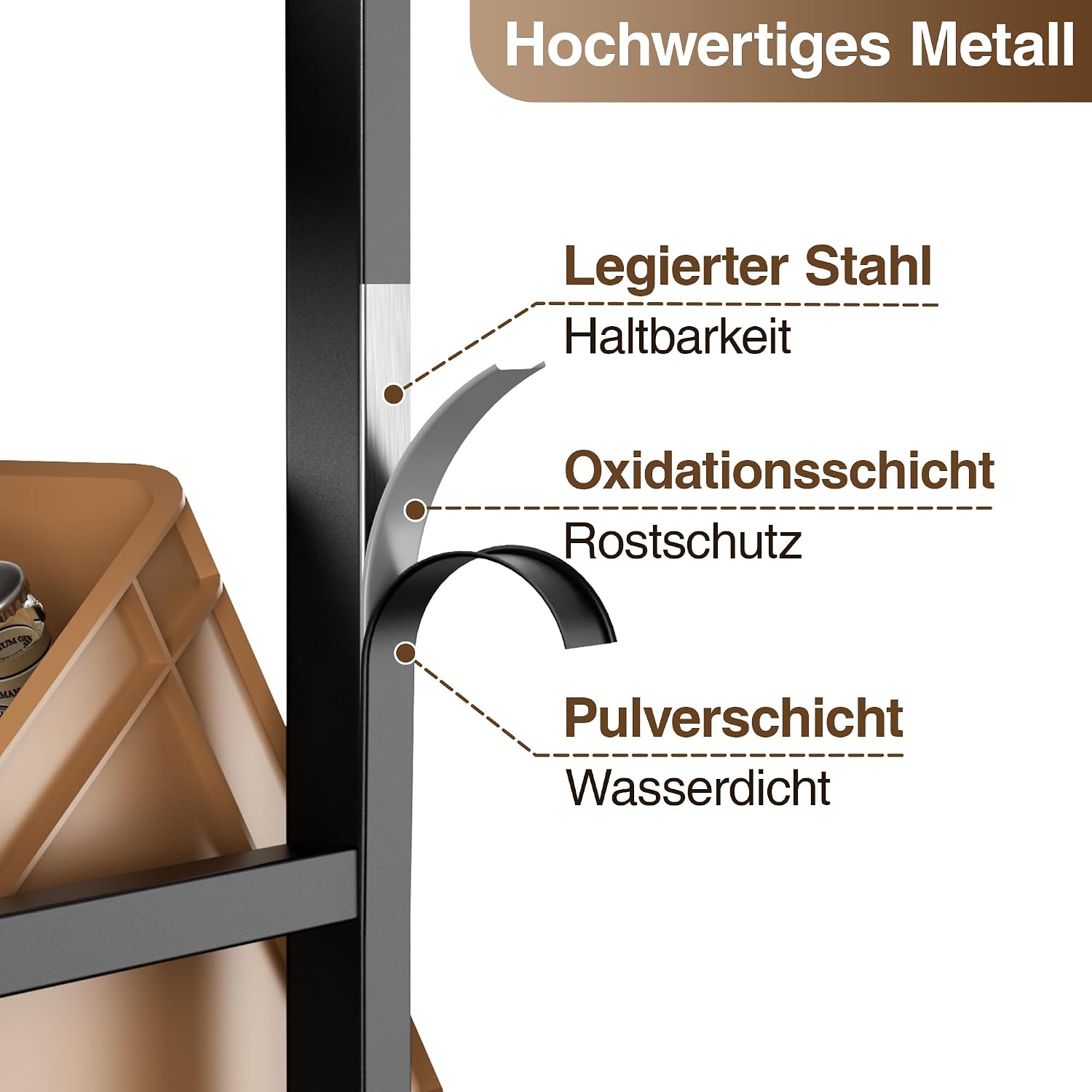 Thumbnail 5 de jockcaras Getränkekistenregal für 4 Getränkekisten – Schwarz Metall, stabil & platzsparend