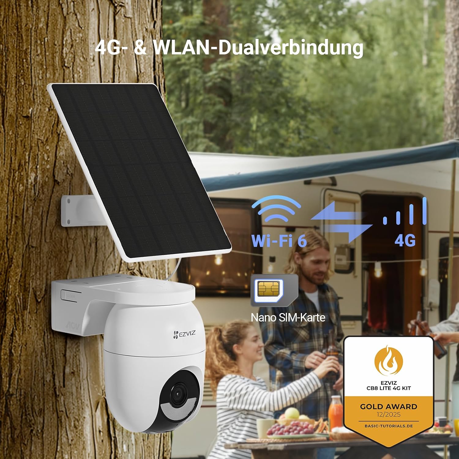Detalle de EZVIZ CB8 Lite 4G 4MP Akku PTZ mit Solarpanel