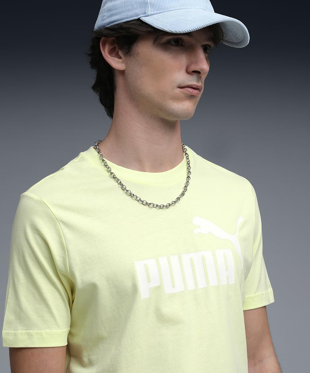 Detalle de PUMA T‑Shirt Logo N°1 ESS Homme – coupe droite et coton/jersey simple