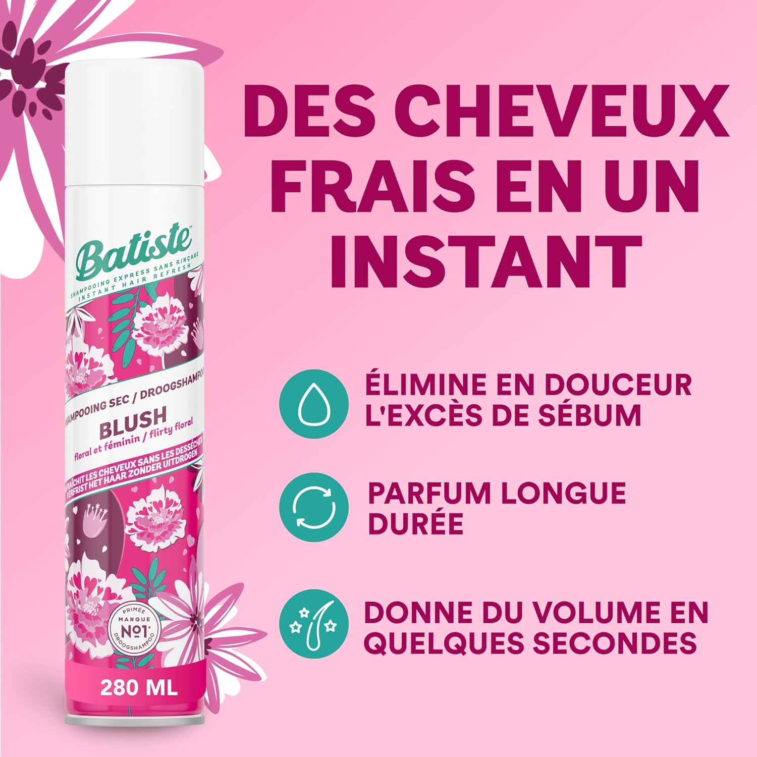 Detalle de Batiste Shampooing Sec Blush 6x50ml