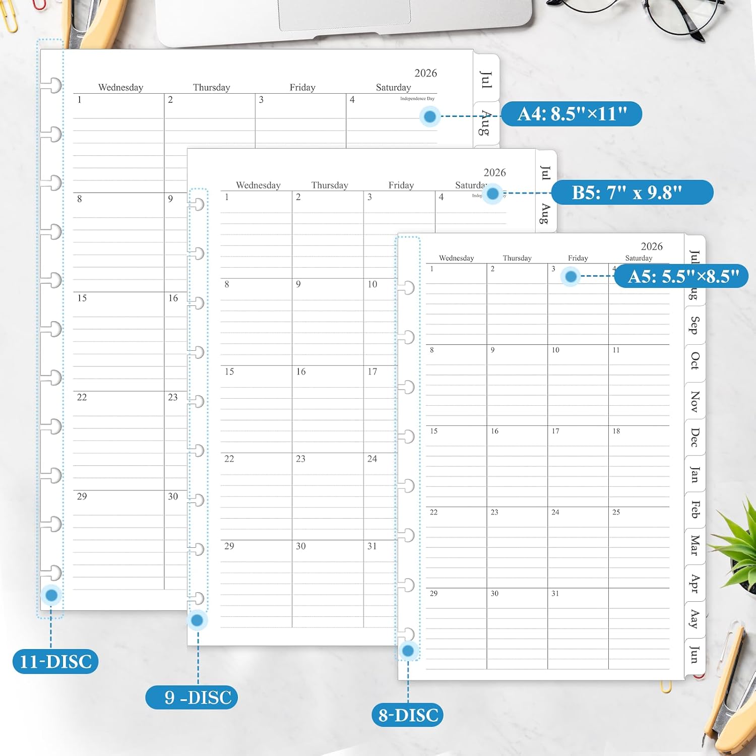 Detalle de Monthly Planner Refill, 11-Disc