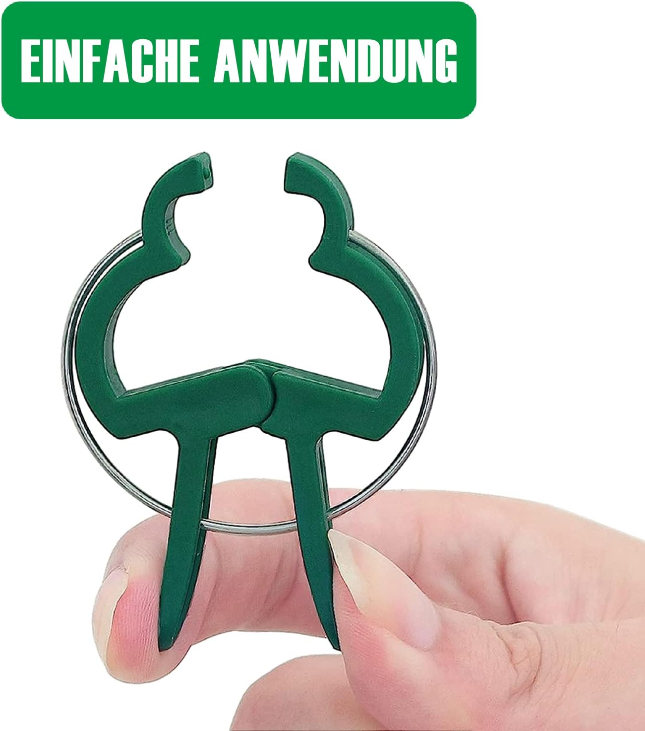 Detalle de Miuezuth 48 Stück Pflanzenclips – Stabile Rankhilfe für Tomaten, Gurken, Kletterrosen und andere Rankpflanzen (24 große + 24 kleine)