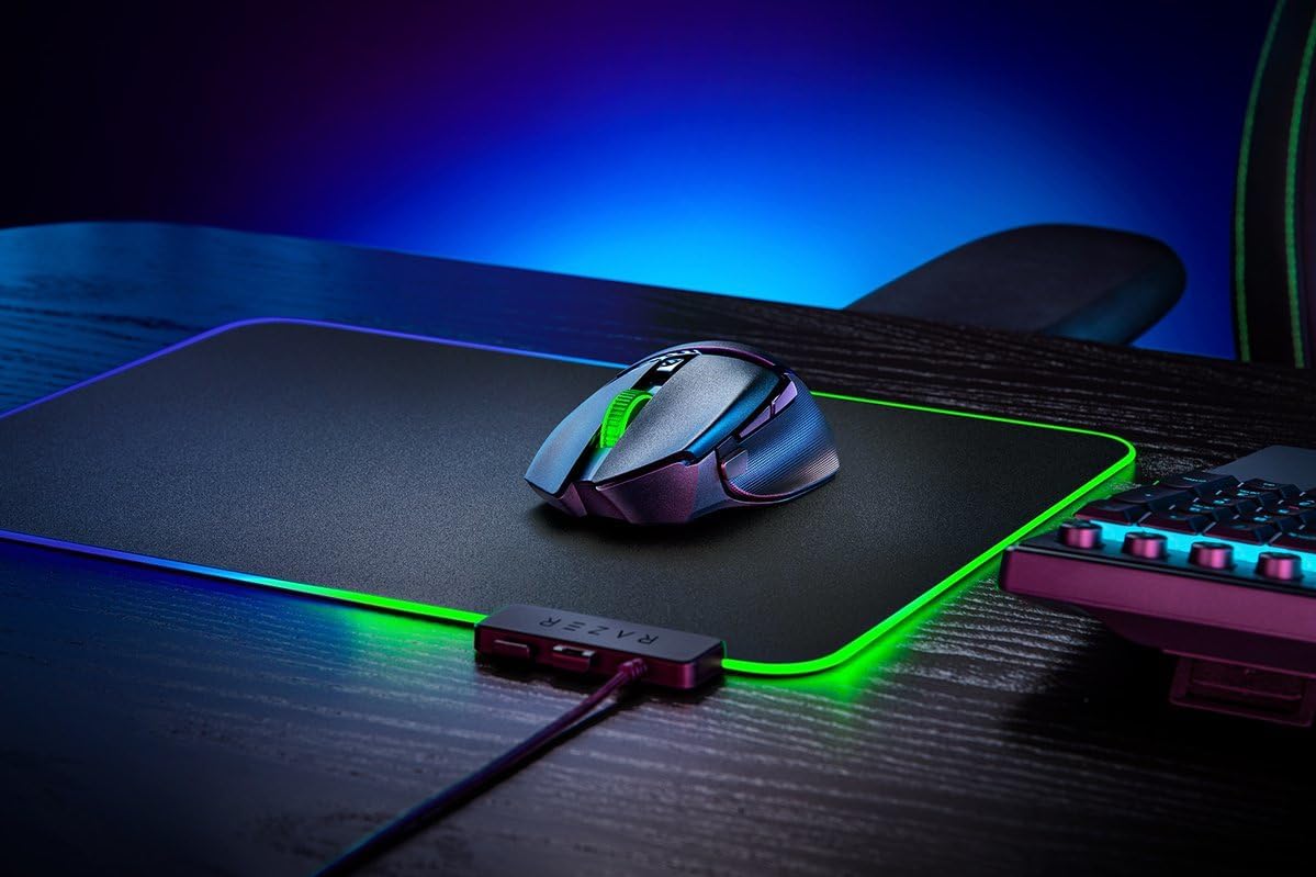 Detalle de Razer Basilisk V3 X HyperSpeed – kabellose Gaming-Maus mit ergonomischer Form, 9 Tasten und 5G 18K Optical Sensor (Schwarz)