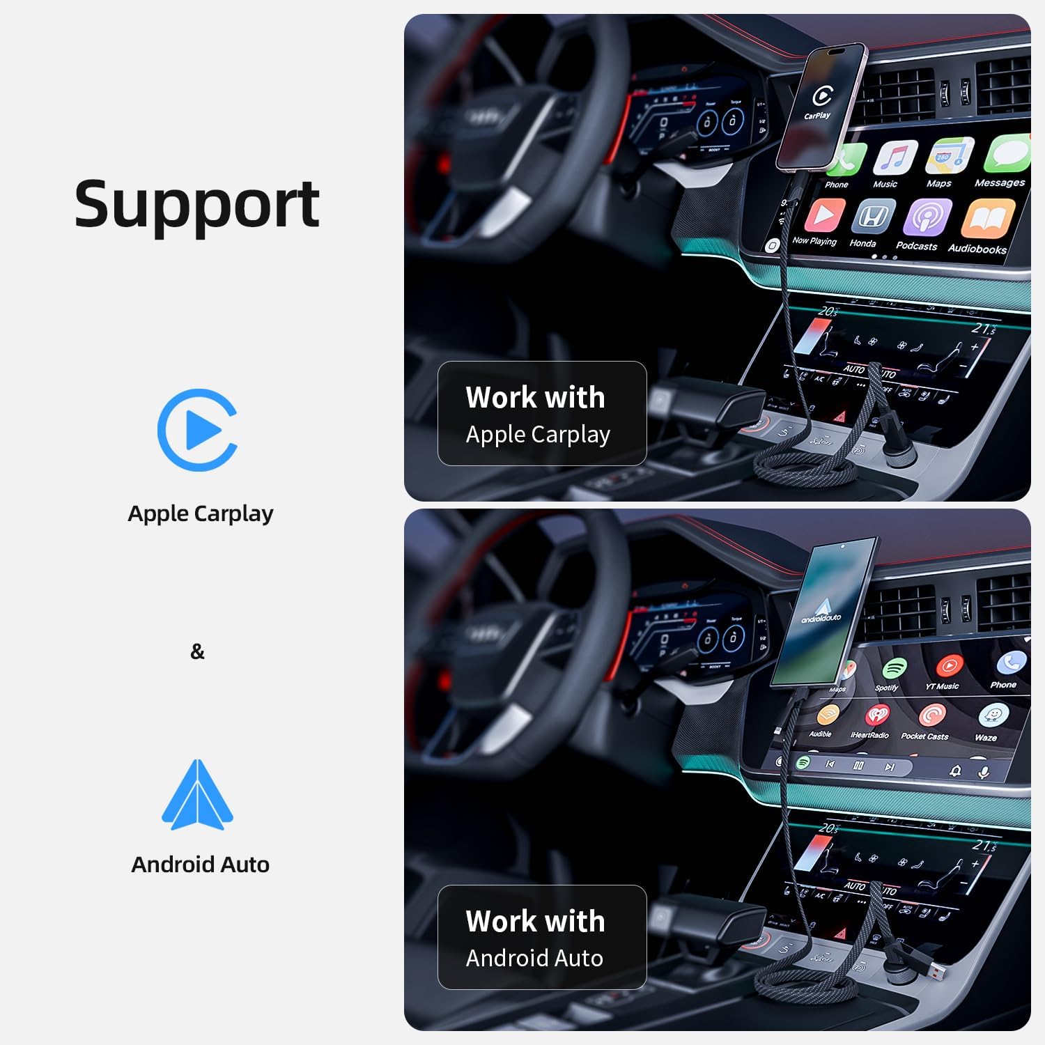 Thumbnail 3 de 4 in 1 USB-C Charging Cable (65W) with E-Mark Chip — USB-A + Lightning + Dual USB-C Multi-Charger Cord
